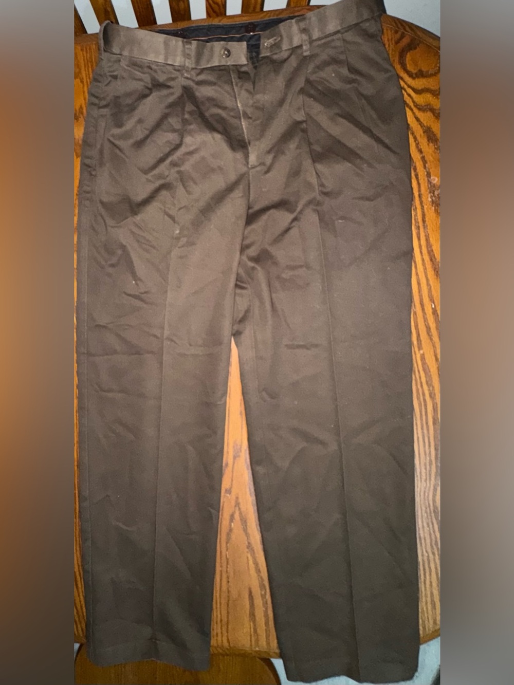 Haggar Men’s Brown Pleated Dress Pants 32x30 100% Cotton